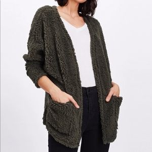 Open Lay Teddy Cardigan w Pockets